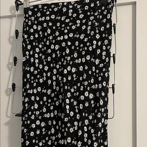 Wild Fable Black and White Floral Midi Skirt